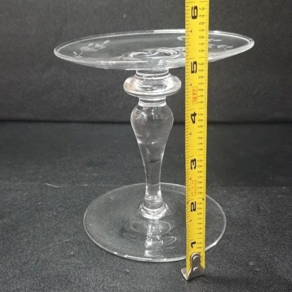 Princess‎ House Heritage Crystal Candlestick, Etched Floral Glassware, 5